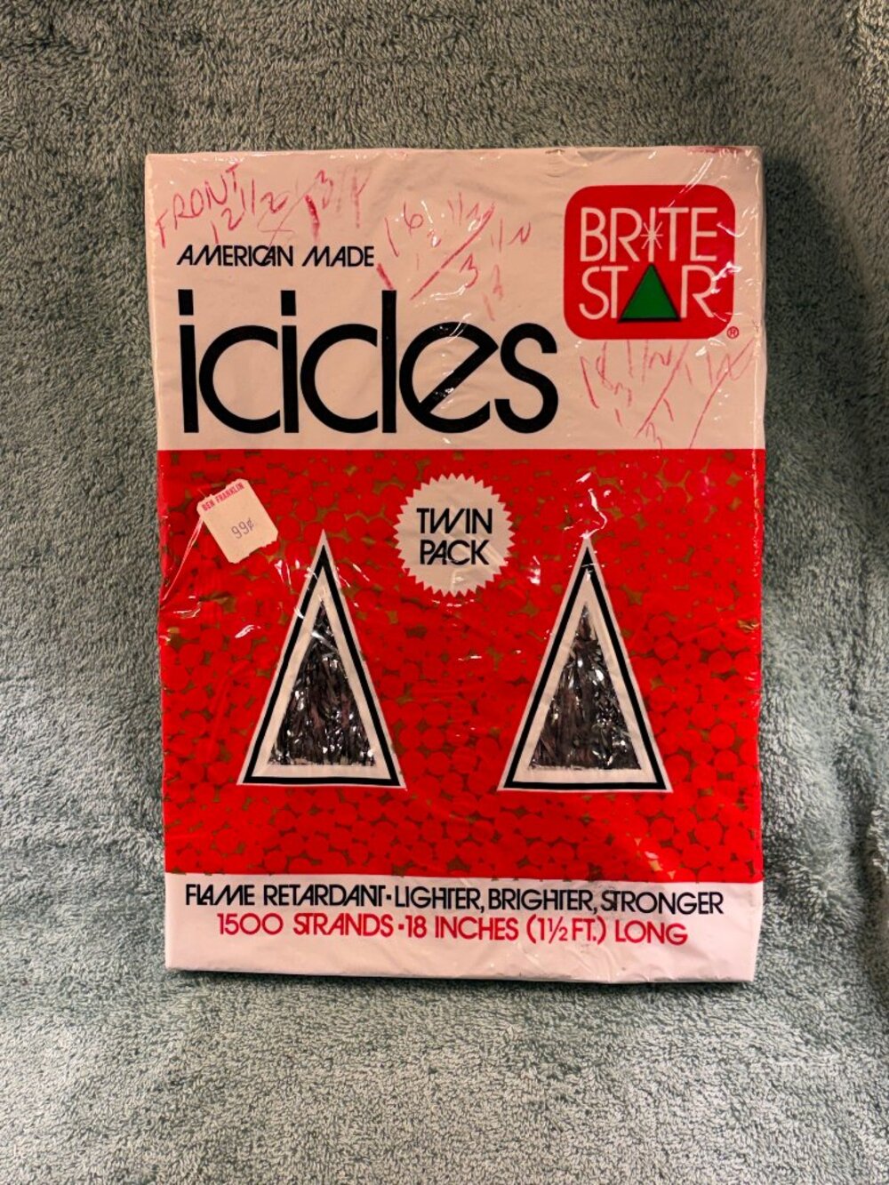 Vintage 1977 Brite Star Tinsel Icicles Twin Pack Sealed NOS USA 1500 Strands